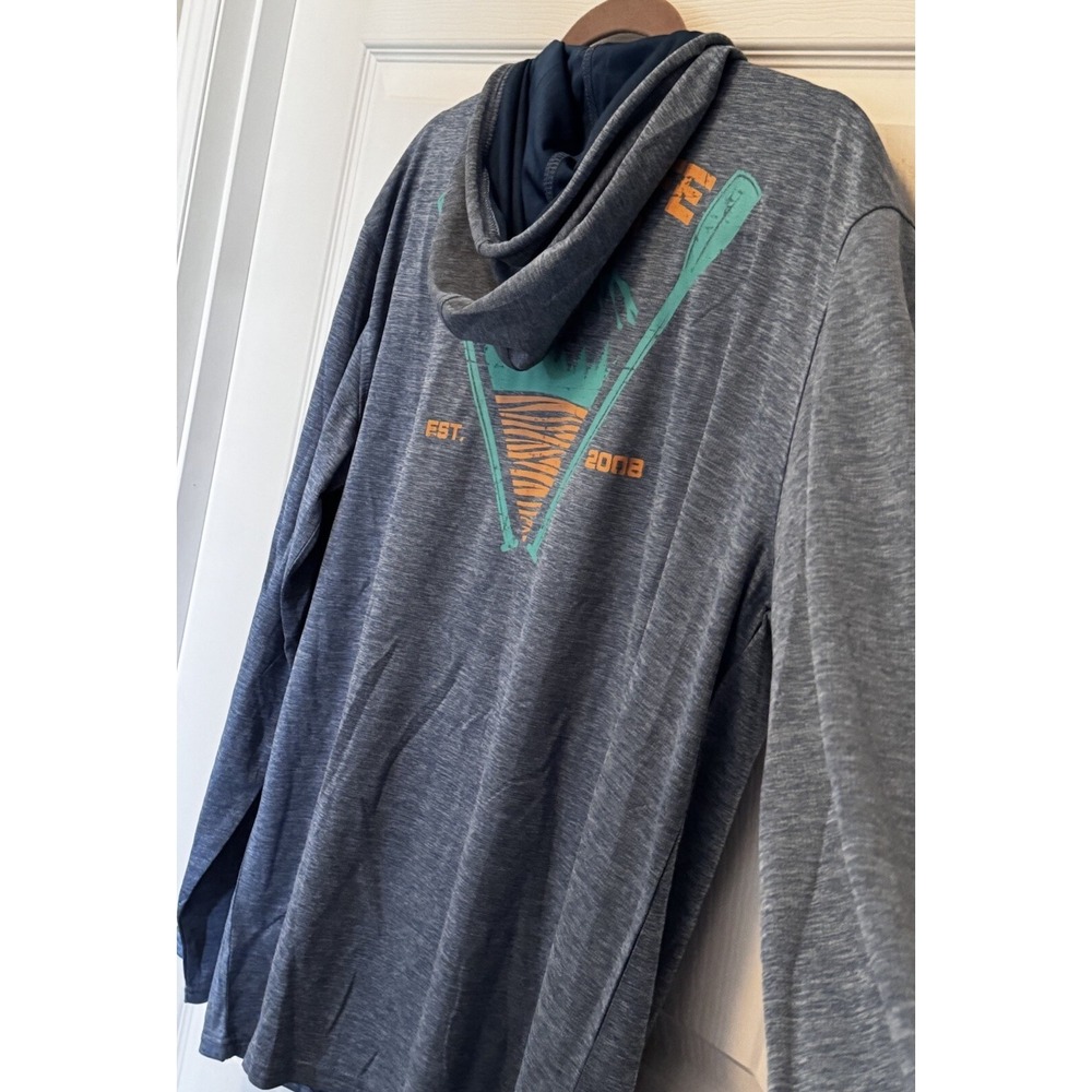 Reel Life Fishing Long Sleeve Paddle Club Destin Pullover Hoodie Shirt Sz L NWT - Picture 9 of 9